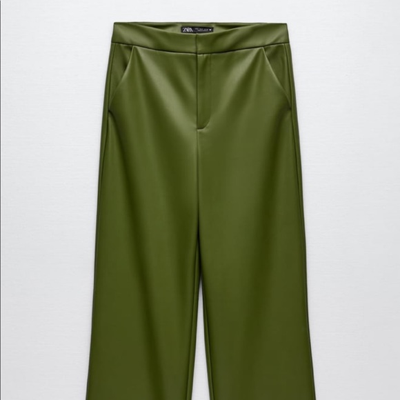 Green Faux leather pants and bodysuit - Picture 4 of 5